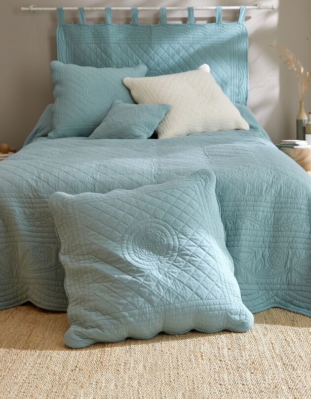 Couvre-lit uni style boutis Cassandre (vert)