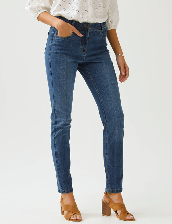 Jean slim 7/8&egrave;me, taille haute, grande stature  (stone)