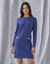 Robe pull d&eacute;tails brillants, 2 poches (bleu)