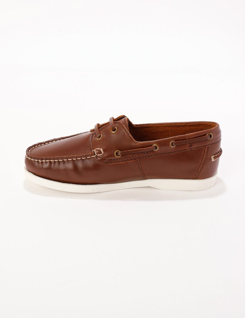 Authentic 3 Eye Classic Chaussures Bateau En Cuir Homme Marron Timberland