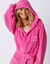 Peignoir mixte adulte col capuche éponge bouclette (fuchsia)