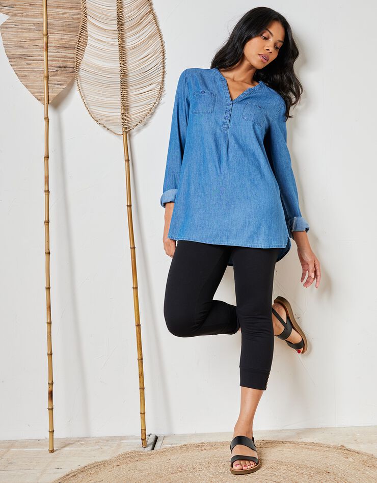Legging 3/4, bas boutonné, noir Blancheporte