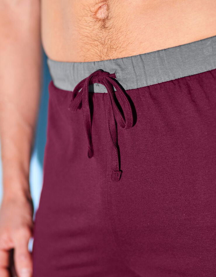 Pantalon pyjama bas droits - lot de 2 (gris + bordeaux) Pantalon pyjama bas droits - lot de 2 (gris + bordeaux)