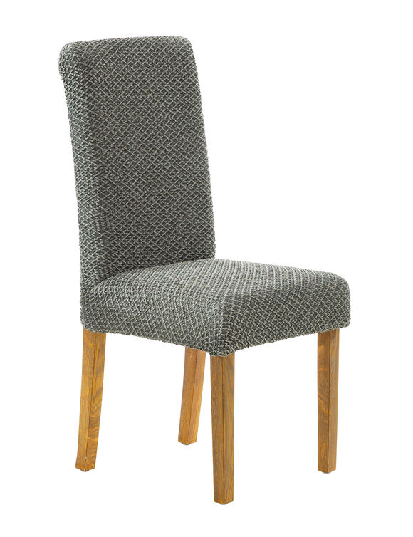 Housse textur&eacute;e bi-extensible sp&eacute;ciale chaise (gris chin&eacute;)