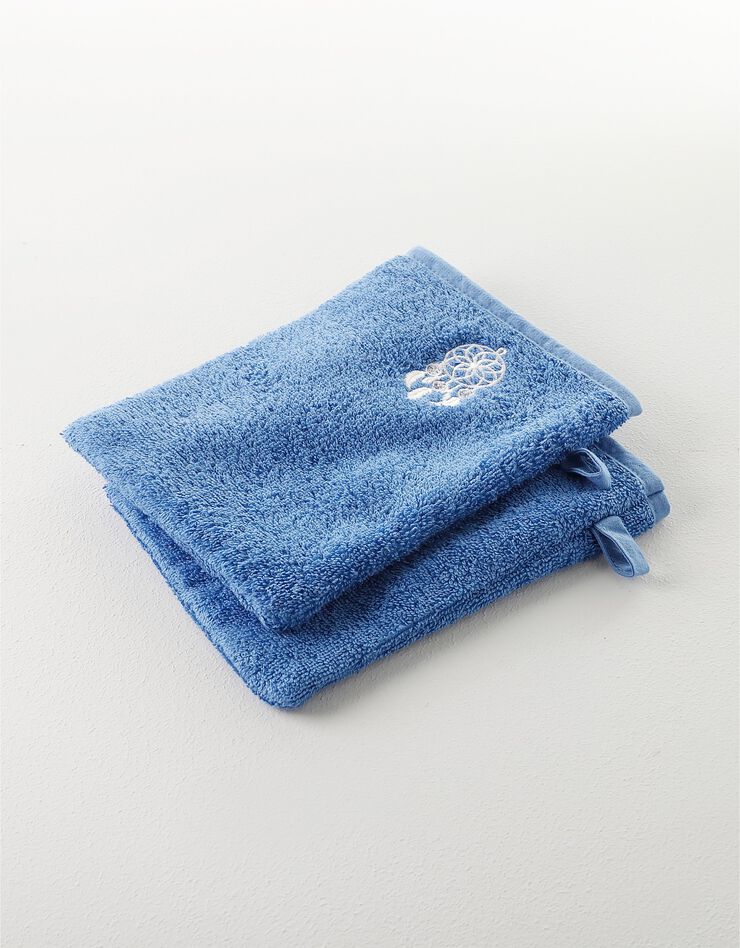 Éponge coton broderie attrape rêves - 420g/m² (bleu dur) Éponge coton broderie attrape rêves - 420g/m² (bleu dur)