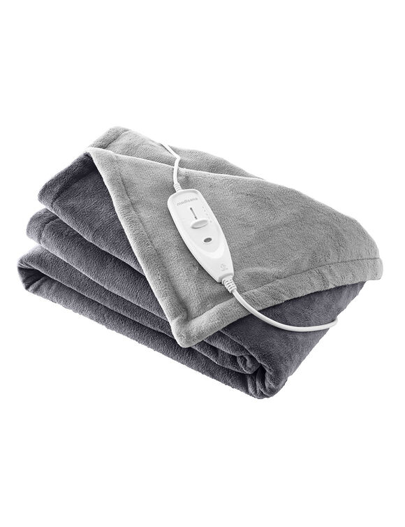 Couverture chauffante bicolore  (gris clair / anthracite)