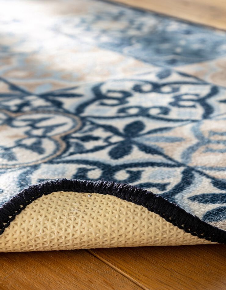 Tapis cuisine motif carreaux de ciment (bleu) Tapis cuisine motif carreaux de ciment (bleu)