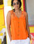 Débardeur boutonné macramé (orange)