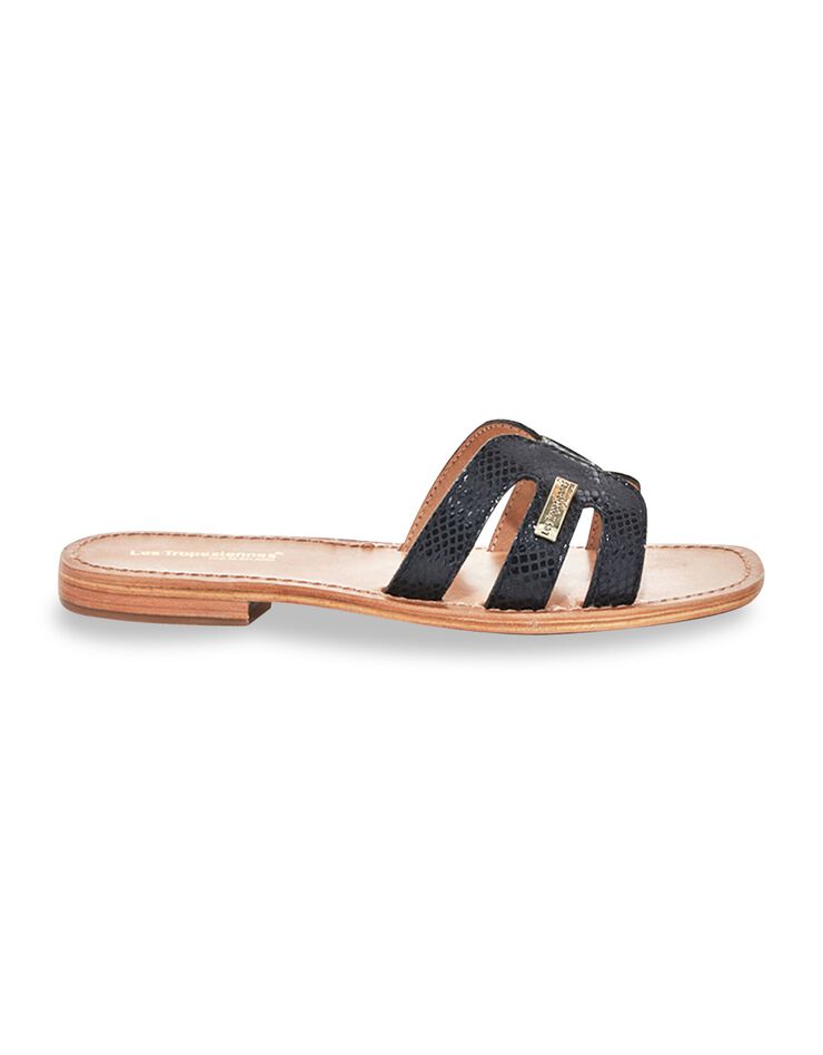 Mules plates en cuir Hadamia, pieds larges (noir)