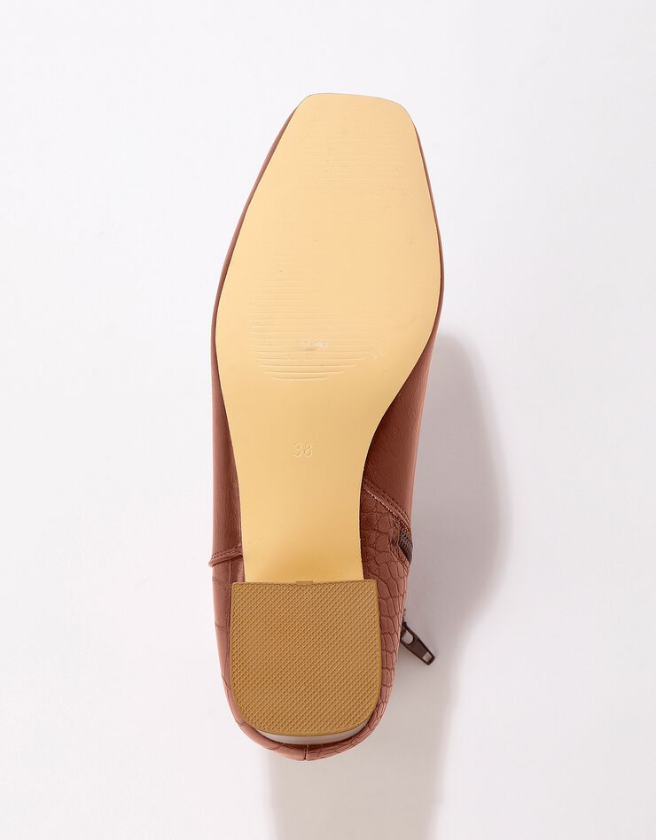 Boots bi-matière bout carré - caramel (caramel) Boots bi-matière bout carré - caramel (caramel)