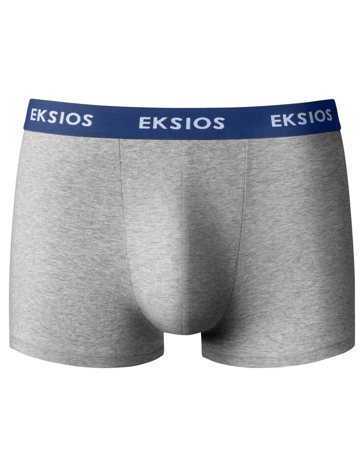 Boxer fermé imprimé "traits" - lot de 3 (indigo / gris) Boxer fermé imprimé "traits" - lot de 3 (indigo / gris)