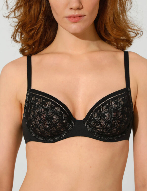 Soutien-gorge forme emboîtante dentelle florale Ace easy feel de Chantelle® - avec armatures (noir)
