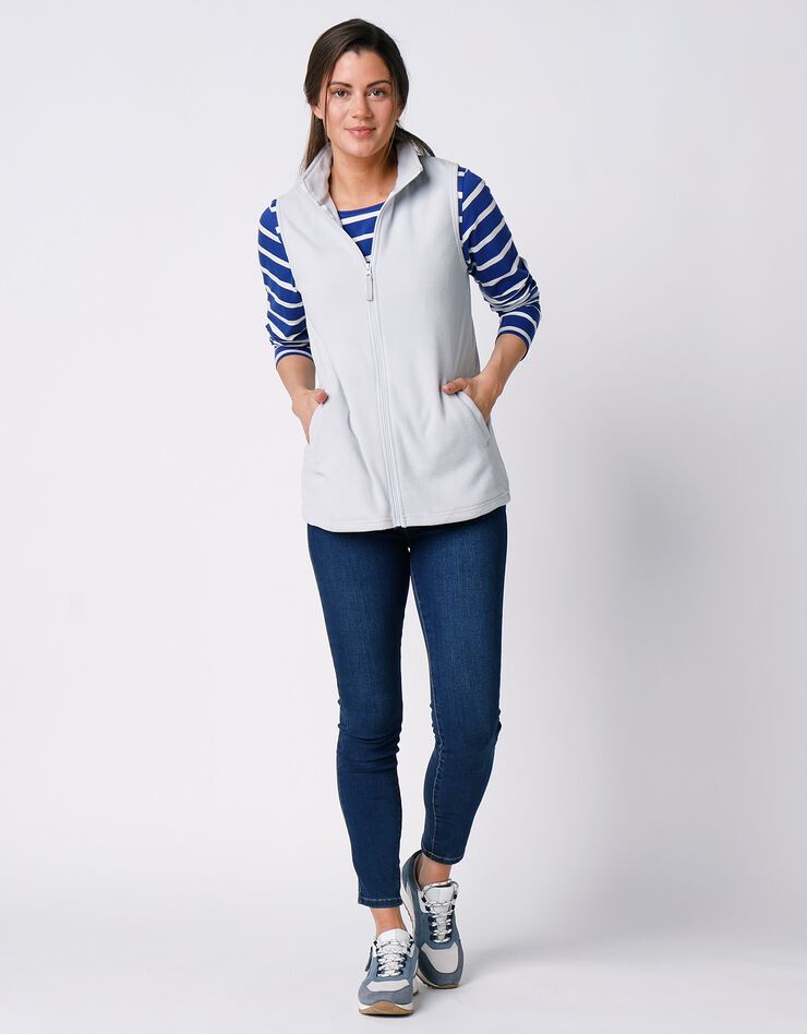 Veste polaire zippée sans manches (gris perle) Veste polaire zippée sans manches (gris perle)