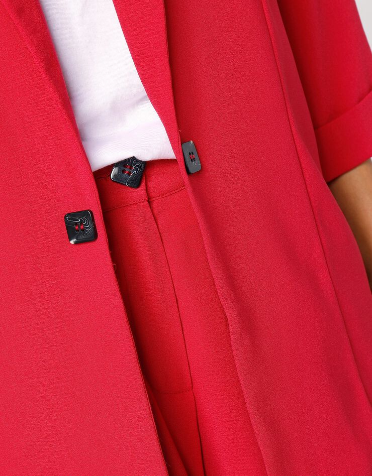 Veste blazer fluide manches 3/4 (framboise)