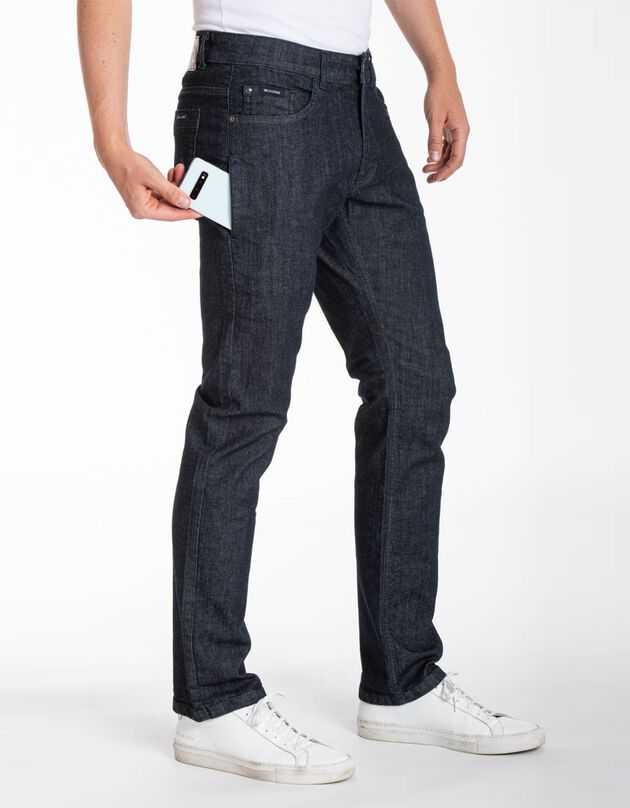Jean droit poche smartphone, denim stretch (brut)