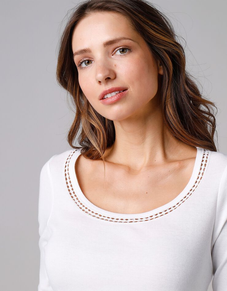 Tee-shirt macramé manches longues - lot de 2 (blanc) Tee-shirt macramé manches longues - lot de 2 (blanc)