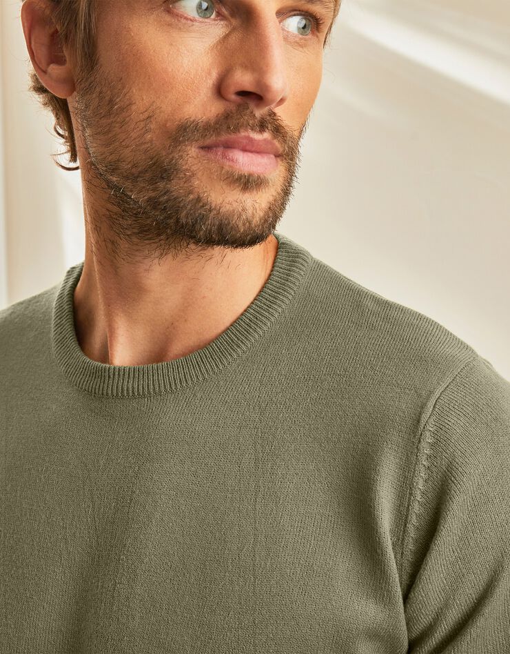 Pull uni col rond (vert) Pull uni col rond (vert)