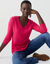 Pull col V, toucher doux (rose fuchsia)