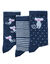 Chaussette fantaisie - lot de 3 paires (bleu)