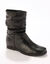 Bottes plissées mi-hautes en cuir avec semelle compensée invisible - noir (noir)