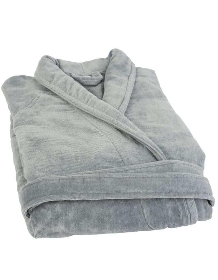 Peignoir de bain mixte éponge velours coton biologique - 400 g/m2 (gris) Peignoir de bain mixte éponge velours coton biologique - 400 g/m2 (gris)