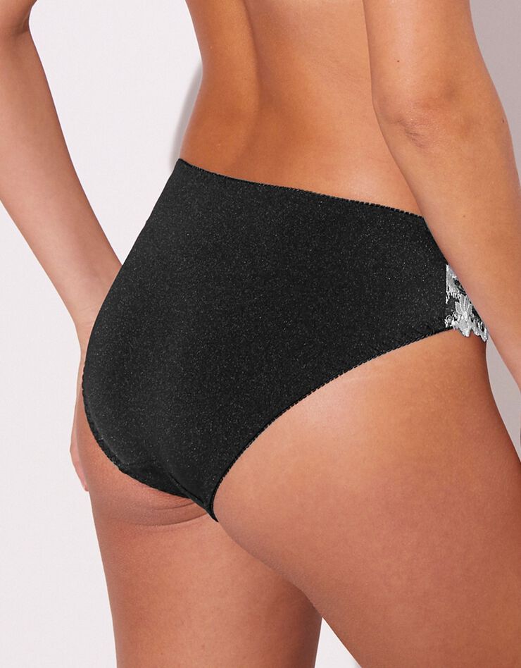 Culotte maille satinée et tulle brodé Calenca (noir) Culotte maille satinée et tulle brodé Calenca (noir)