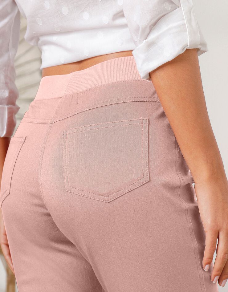 Pantalon droit "ultra confort" taille élastiquée (rose grisé) Pantalon droit "ultra confort" taille élastiquée (rose grisé)