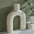 Vase forme arche décoratif, en bois - hauteur 36 cm (blanc)