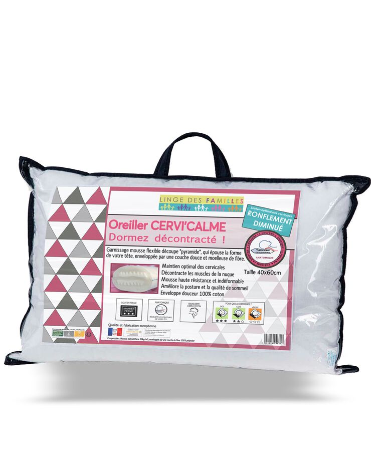 Oreiller anatomique cervi-calme - confort ferme (blanc)