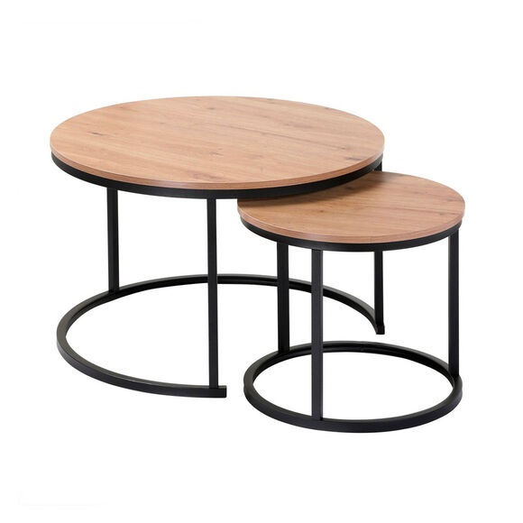 Tables basses gigogne STOCKIES, lot de 2 (naturel)