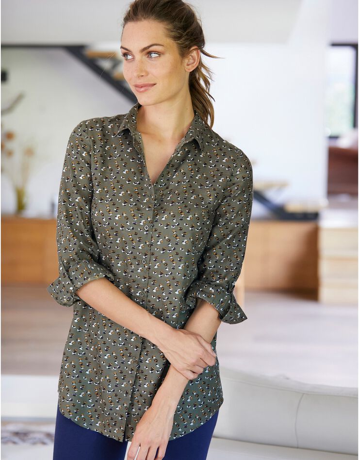Chemise liquette imprimée pois (bronze) Chemise liquette imprimée pois (bronze)