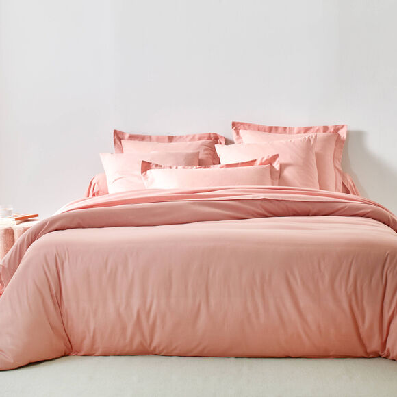 Linge de lit uni coton (rose)