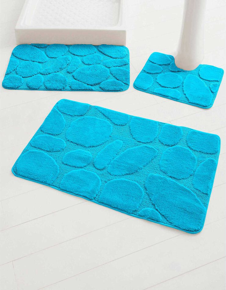 Tapis de bain motif galets (turquoise)
