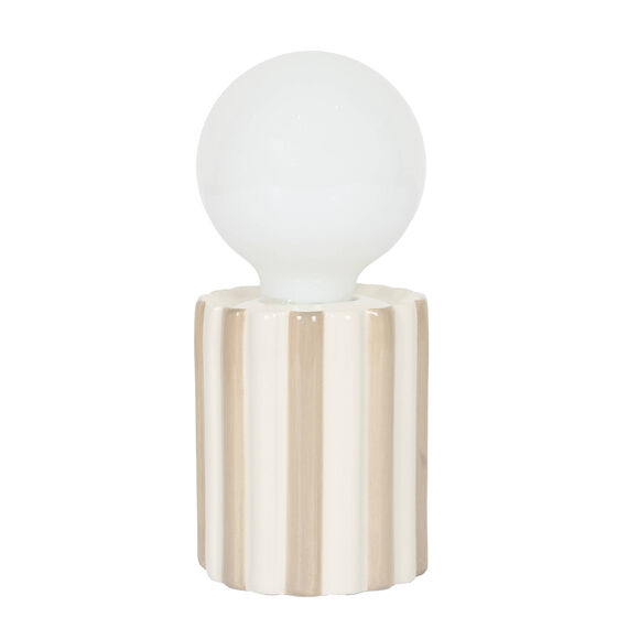 Lampe LED &agrave; poser, c&eacute;ramique (taupe / blanc)