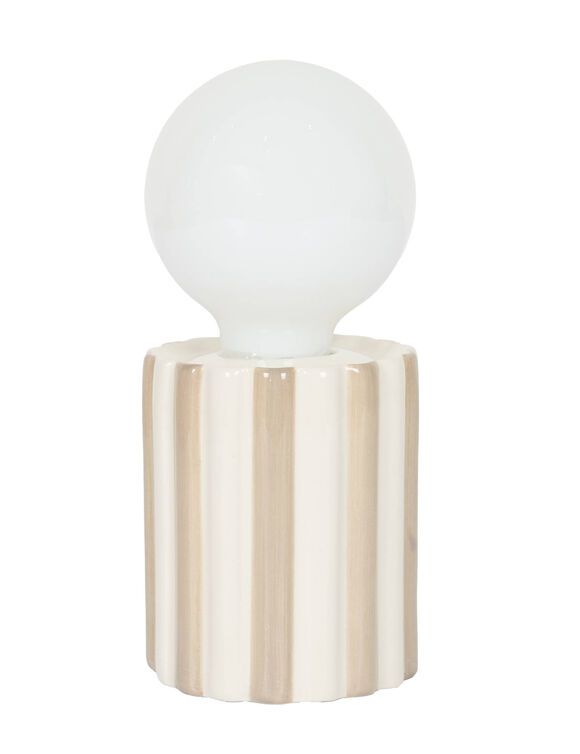Lampe LED &agrave; poser, c&eacute;ramique (taupe / blanc)
