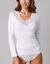 T-shirt manches longues coton et dentelle  - lot de 2 (blanc)