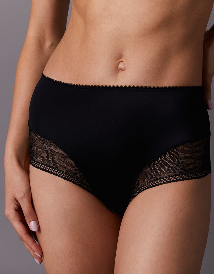 Culotte haute dentelle et microfibre Camana - lot de 2 (noir) Culotte haute dentelle et microfibre Camana - lot de 2 (noir)