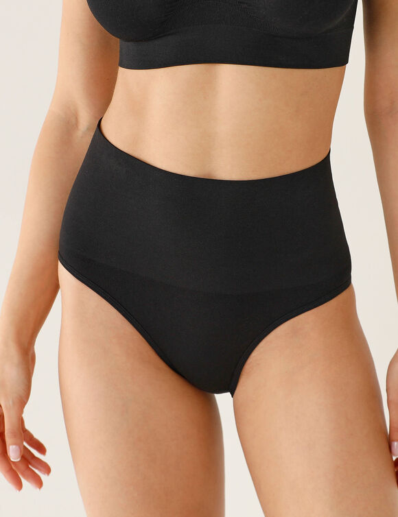 Culotte haute invisible microfibre stretch sans coutures - lot de 2 (noir + peau)