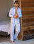 Pyjama rayures popeline coton (bleu ciel)