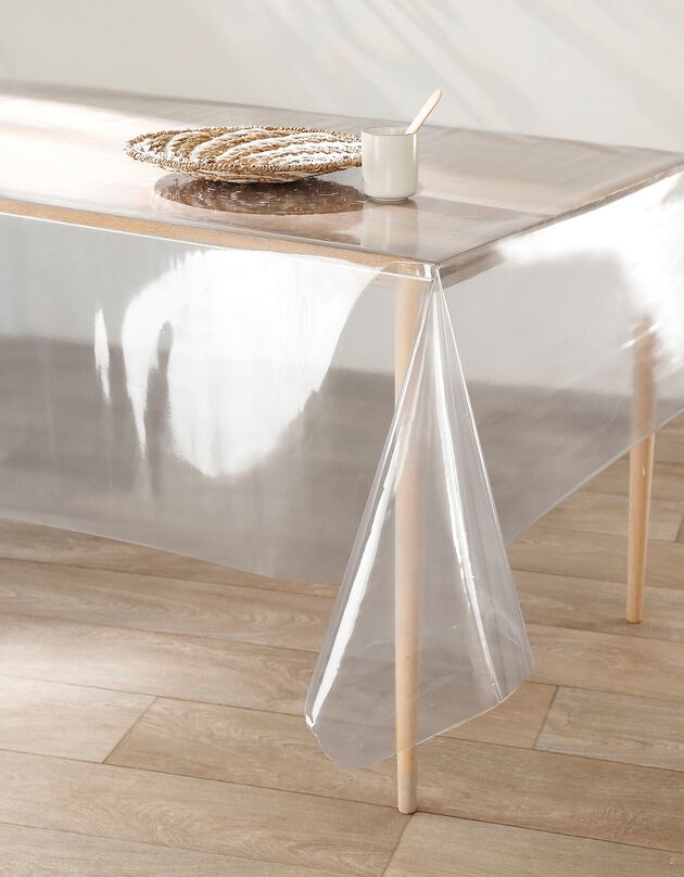 Nappe toile cirée transparente (transparent / blanc)