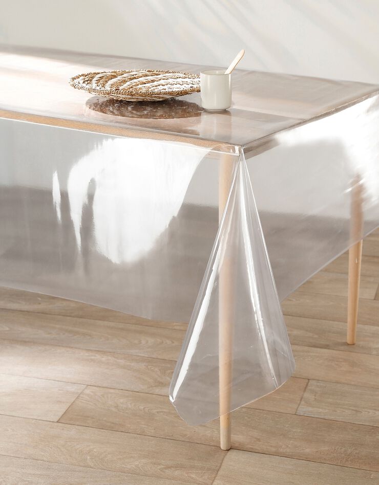 Nappe toile cirée transparente (transparent / blanc)