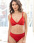 Culotte forme midi taille haute dentelle stretch et tulle Guspini - lot de 2 (rouge)