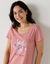 Chemise de nuit courte manches courtes  (rose)