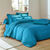 Linge de lit uni coton (bleu prusse)