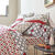 Linge de lit Marlow imprim&eacute; g&eacute;om&eacute;trique - coton 57 fils/cm&sup2; (gris / rouge)