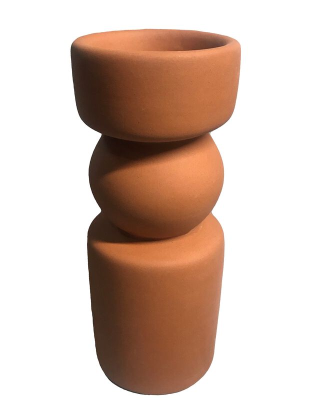 Bougeoir photophore en terre cuite (terracotta)