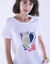 T-shirt manches courtes, imprimé placé coeur (blanc / violet)