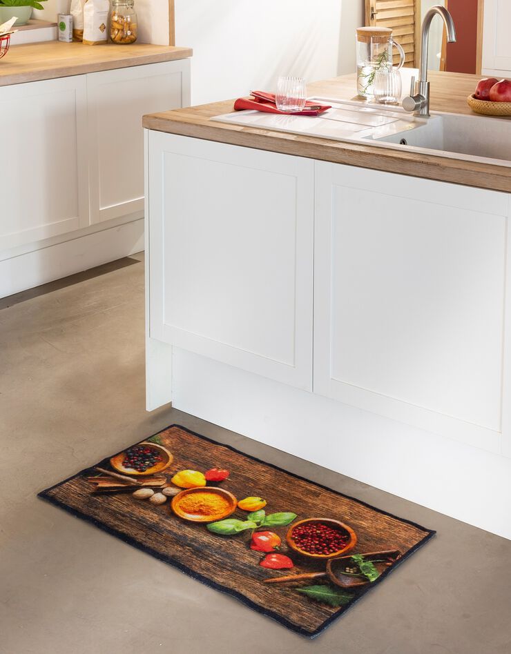 Tapis de cuisine velours photo-impression épices (multicolore) Tapis de cuisine velours photo-impression épices (multicolore)