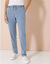 Pantalon jogpant maille effet jean, ceinture élastiquée (bleached)