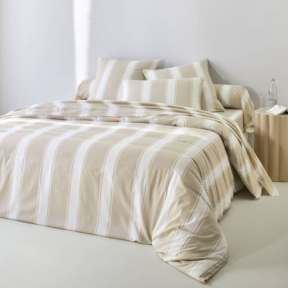 Linge de lit Transat en coton imprim&eacute;  (beige)